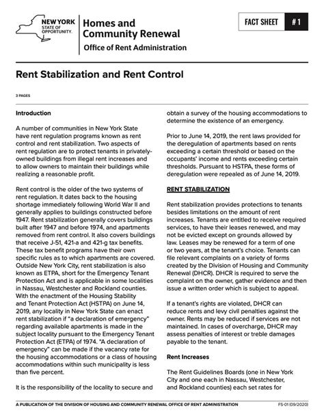dhcr rent guidelines